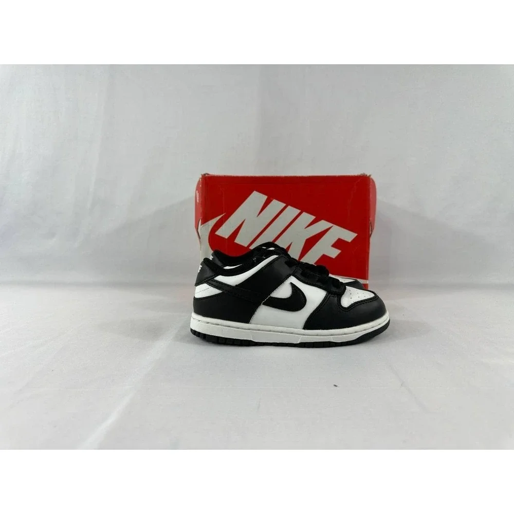 Nike Dunk Low TD Panda 'Black White' CW1589-100 Kids Size 10C